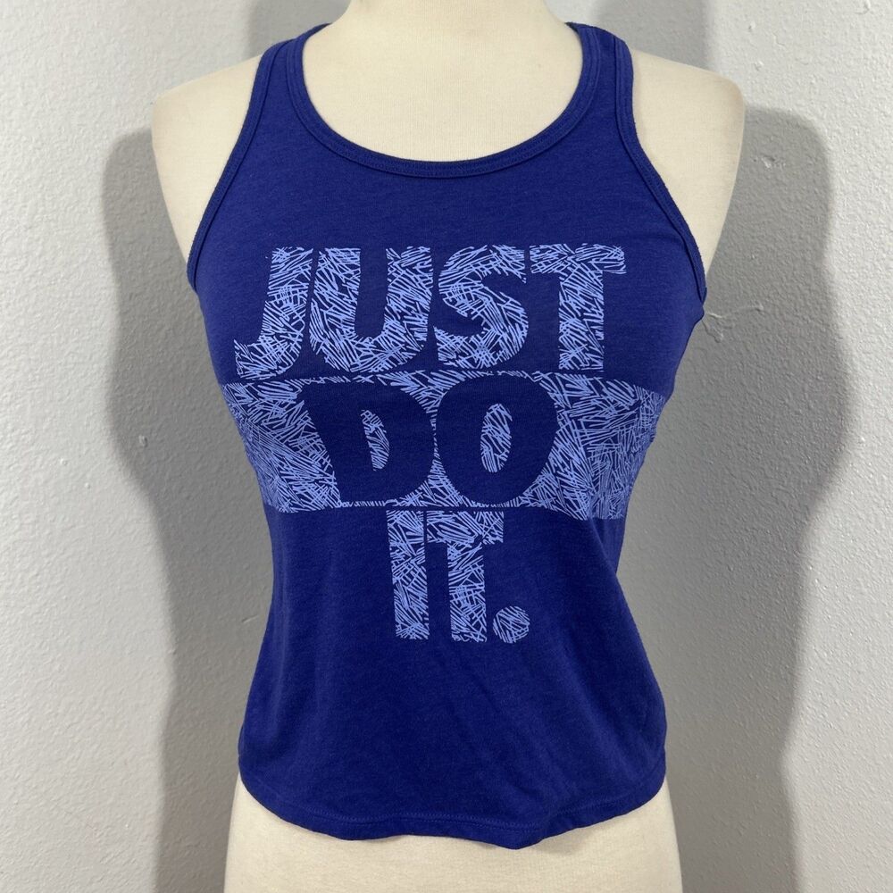 Nike Tank Top Womens Small Blue Racerback Just Do It Sport Athletic